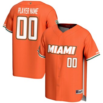 Youth GameDay Greats  Orange Miami Hurricanes NIL Pick-A-Player Lightweight Baseball Jersey