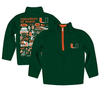 Youth Vive La Fete Green  Miami Hurricanes Impressions Artwork Quarter-Zip Jacket