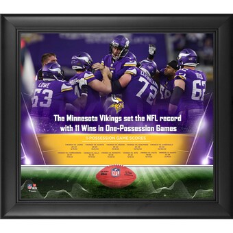 Minnesota Vikings Fanatics Authentic Framed 15" x 17" One Possession Game Win Record Collage