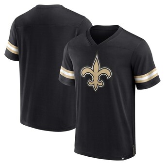 Men's New Orleans Saints  Fanatics Black Jersey Tackle V-Neck T-Shirt
