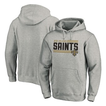 Men's New Orleans Saints Fanatics Heathered Charcoal Big & Tall On Side Stripe Pullover Hoodie