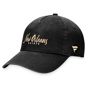 Women's New Orleans Saints Fanatics Black Fundamentals Script Adjustable Hat