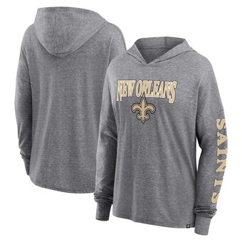 Women's New Orleans Saints Fanatics Heather Gray Classic Outline Pullover Hoodie