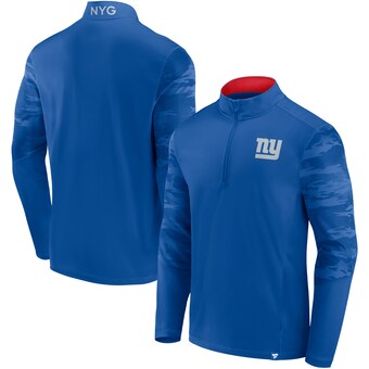 Men's New York Giants Fanatics Royal Ringer Quarter-Zip Jacket