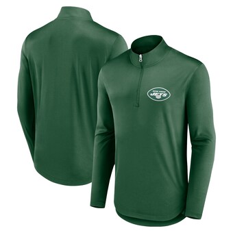 Men's New York Jets Fanatics Green Quarterback Quarter-Zip Top