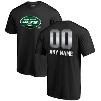 Men's New York Jets NFL Pro Line by Fanatics Black Personalized Midnight Mascot T-Shirt