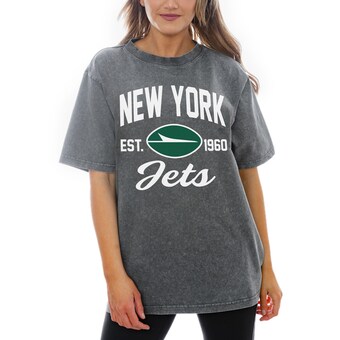 Women's New York Jets Gameday Couture Gray Tackle Titan Relaxed Fit T-Shirt