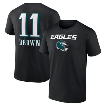 Men's Philadelphia Eagles A.J. Brown Fanatics Black Wordmark Player Name & Number T-Shirt