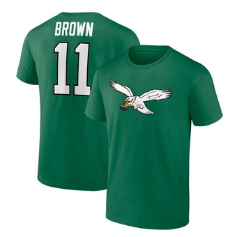 Men's Philadelphia Eagles A.J. Brown Fanatics Kelly Green Player Icon Name & Number T-Shirt