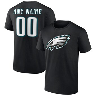 Men's Philadelphia Eagles Fanatics Black Team Authentic Personalized Name & Number T-Shirt