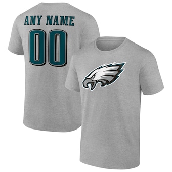 Men's Philadelphia Eagles Fanatics Heathered Gray Team Authentic Custom T-Shirt