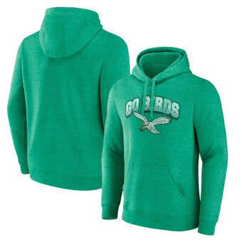 Men's Philadelphia Eagles Fanatics Kelly Green Gridiron Classics Go Birds Vintage Arch Pullover Hoodie