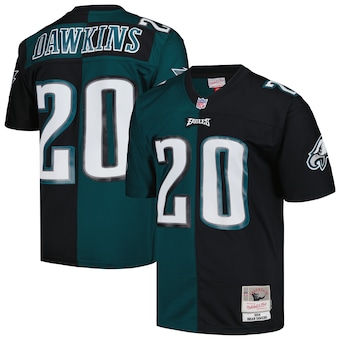 Men's Philadelphia Eagles Brian Dawkins Mitchell & Ness Midnight Green/Black 2004 Split Legacy Replica Jersey