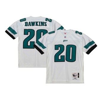 Men's Philadelphia Eagles 1996 Brian Dawkins Mitchell & Ness White Authentic Throwback Retired Player Jersey