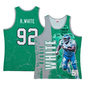 Men's Philadelphia Eagles Reggie White Mitchell & Ness Kelly Green 1992 Player Burst Tank Top