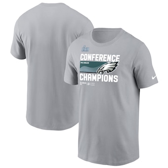 Men's Philadelphia Eagles Nike Gray 2022 NFC Champions Locker Room Trophy Collection T-Shirt