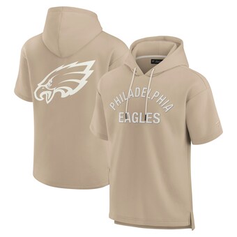 Unisex Philadelphia Eagles Fanatics Khaki Elements Super Soft Fleece Short Sleeve Pullover Hoodie