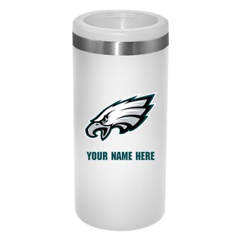 Philadelphia Eagles White 12oz. Personalized Slim Can Holder