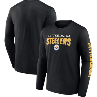 Men's Pittsburgh Steelers Fanatics Black Go the Distance Long Sleeve T-Shirt