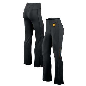 Women's Pittsburgh Steelers Fanatics Black Studio Fitted Flared Leggings