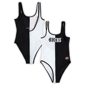 Women's San Francisco 49ers G-III 4Her by Carl Banks Black/White Last Stand One-Piece Swimsuit