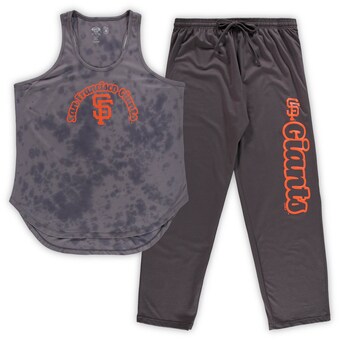 Women's Concepts Sport Charcoal San Francisco Giants Plus Size Jersey Tank Top & Pants Sleep Set