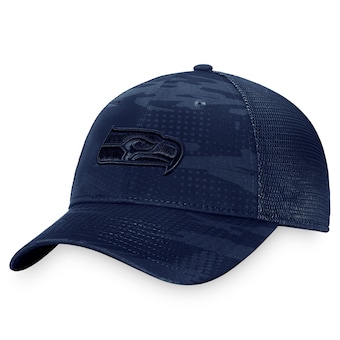 Men's Seattle Seahawks Fanatics Navy Iconic Defender Camo Snapback Trucker Hat