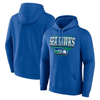 Men's Seattle Seahawks Fanatics Royal Geometric Chrome Pullover Hoodie