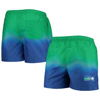 Men's Seattle Seahawks FOCO Royal Retro Dip-Dye Swim Shorts