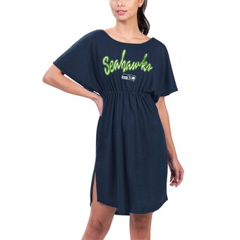 Women's Seattle Seahawks G-III 4Her by Carl Banks Navy Versus Swim Cover-Up