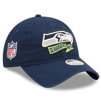 Women's Seattle Seahawks New Era College Navy 2022 Sideline Adjustable 9TWENTY Hat