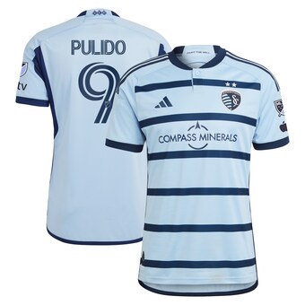 Men's Sporting Kansas City Alan Pulido adidas Light Blue 2023 Hoops 4.0 Authentic Player Jersey