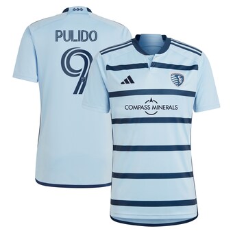 Men's Sporting Kansas City Alan Pulido adidas Light Blue 2023 Hoops 4.0 Replica Player Jersey