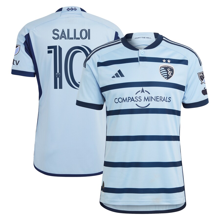 Men's Sporting Kansas City Daniel Salloi adidas Light Blue 2024 Hoops 4.0 Authentic Player Jersey