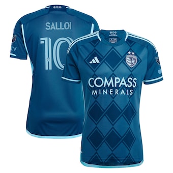 Men's Sporting Kansas City Daniel Salloi adidas Navy 2024 Diamonds Our Forever Authentic Player Jersey