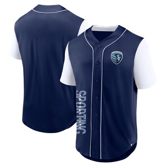 Men's Sporting Kansas City Fanatics Navy Balance Fashion Baseball Jersey