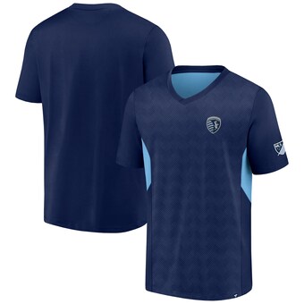 Men's Sporting Kansas City Fanatics Navy Extended Play V-Neck T-Shirt