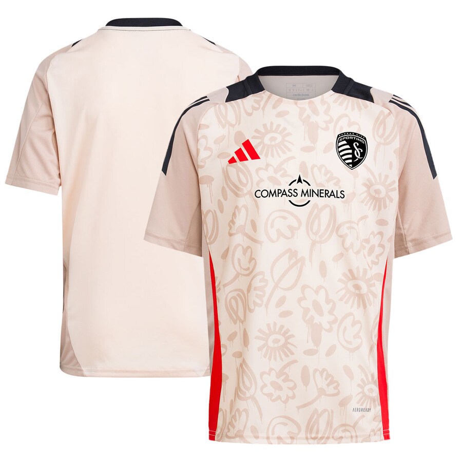 Youth Sporting Kansas City adidas Brown 2024 One Planet Pre-Match Top