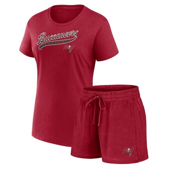 Women's Tampa Bay Buccaneers Fanatics Red Start to Finish T-Shirt & Shorts Combo Pack