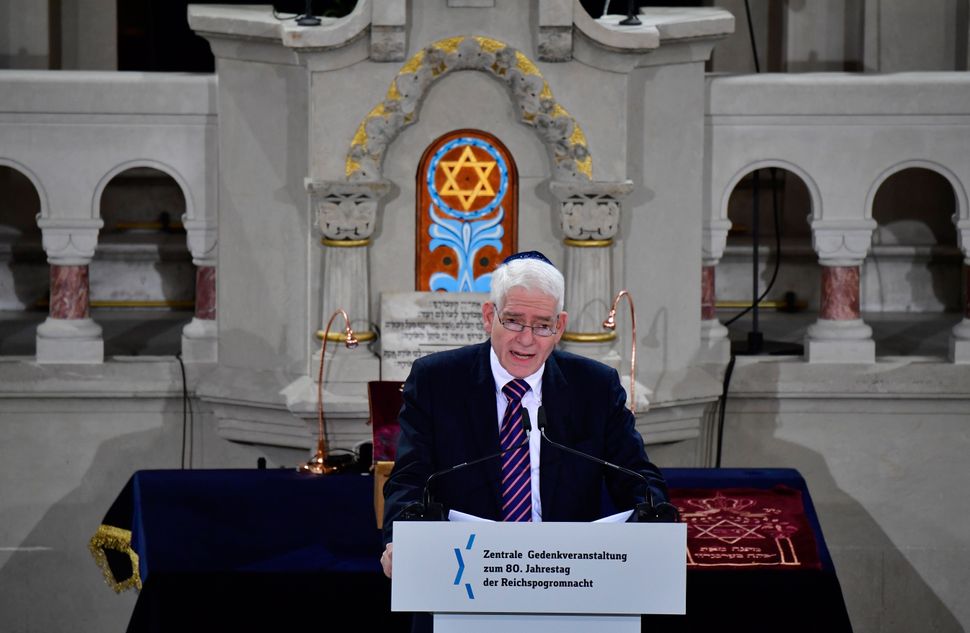 President of the Central Council of Jews in Germany, Josef Schuster speaking