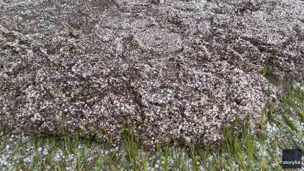 Watch: Hail flows like lava during severe thunderstorm in Nebraska