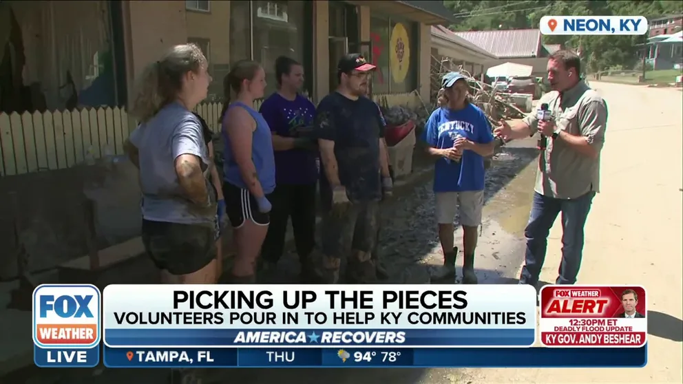 FOX Weather's Robert Ray spoke to members of a church youth group that's cleaning up Neon, Kentucky following historic flooding. Many of them are eager to rebuild. 