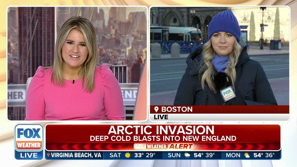 The brutal cold has pushed into places like Boston where wind chills are down to negative 30 degrees and beyond. FOX Weather's Katie Byrne is in Boston with the latest.