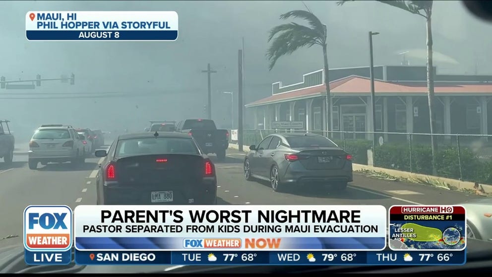 Pastor Phil Hopper was vacationing in Maui when the deadly wildfire tore through. He tells FOX Weather how he escaped and what it was like to be separated from his kids in the chaos.