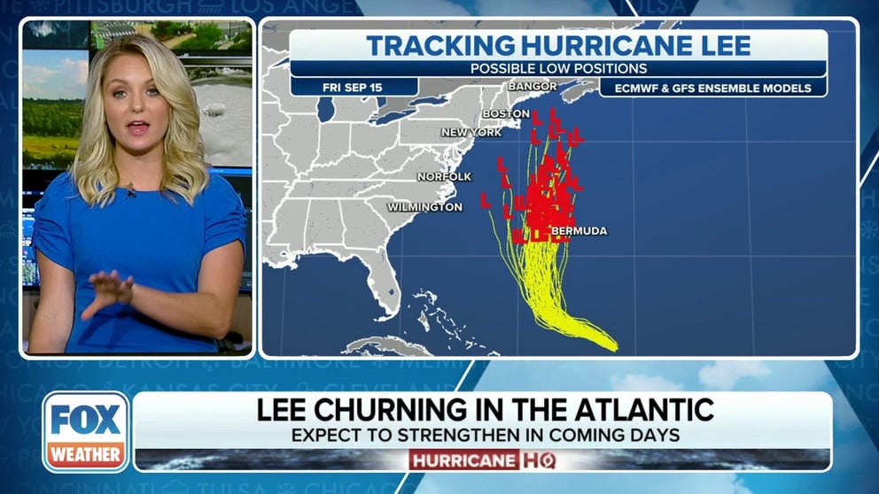 Lee restrengthened into a major hurricane on Sunday. Meteorologist Haley Meier takes a look at the forecast cone and explains the impacts the U.S. is already seeing.