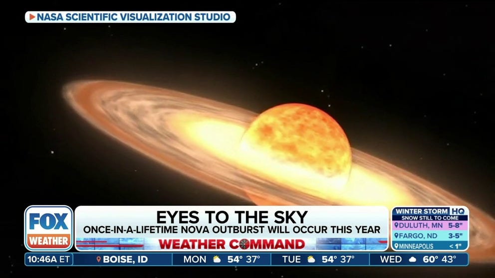 Frederick Walter, Galactic astronomer and professor at Stony Brook University, explains what a nova outburst is and why we'll be able to see impacts from this one. Walter said the explosion will be visible for a few days to most on Earth. 