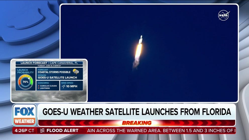 FOX Weather's Brandy Campbell was live at the launch of the GOES-U weather satellite in Florida. This is the final GOES satellite that will complete NOAA's constellation of remote weather monitors.