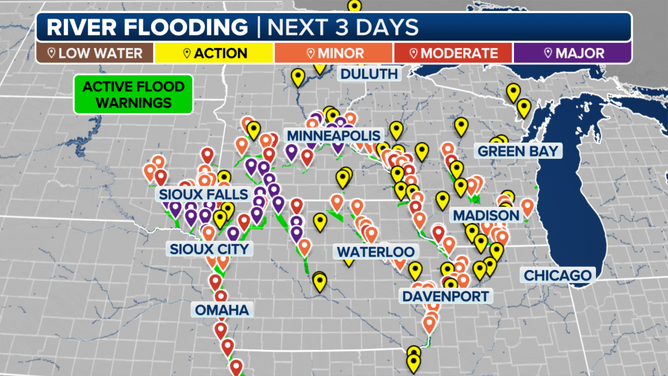 Record river stages across the Midwest.