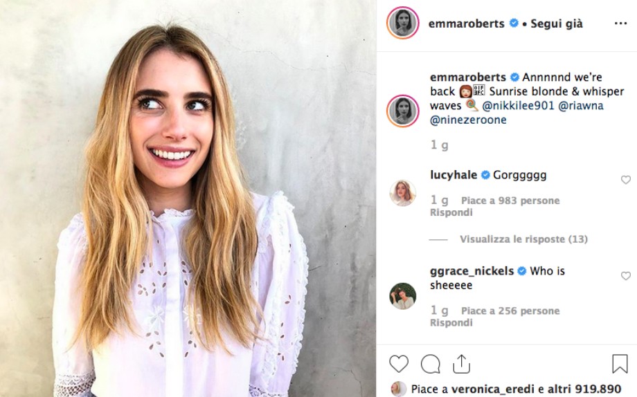 Foto Instagram @emmaroberts