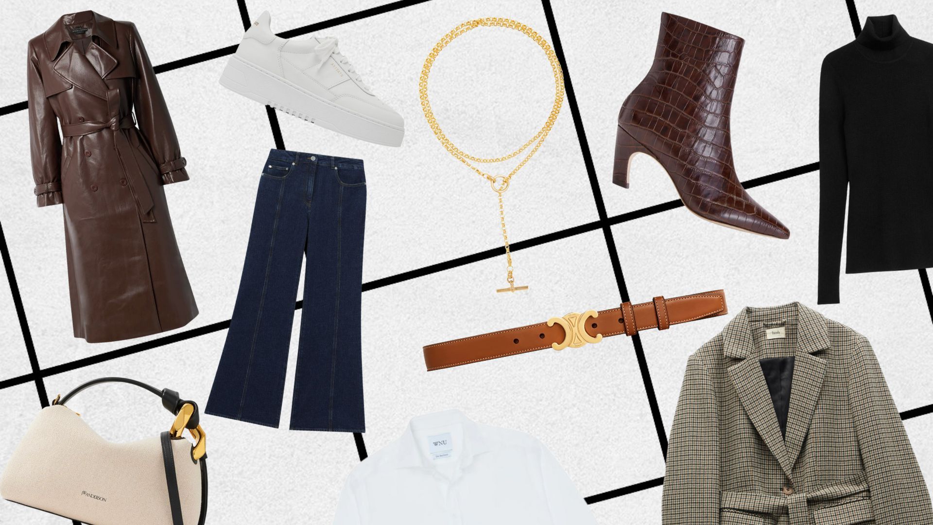 Assortment of classic wardrobe staples 